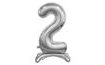 Fólia lufi szám STÍLUSOS EZÜST színben, 74 cm - 2