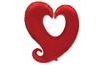 Foil balloon Heart twisted - red 90 cm