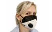 Respiratory protective mask KN95 with exhalation valve - black and white