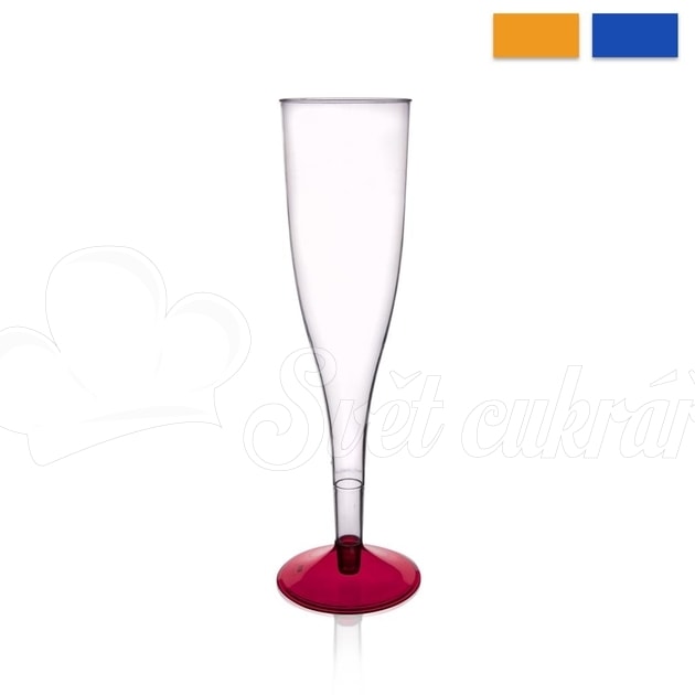 Svet cukrárov - Jednorazový plastový pohár na šampanské a sekt 0,2 l -  súprava 6 ks - farebné nôžky - ORION - Šálky, poháre, hrnčeky - Riady,  Kuchynské potreby