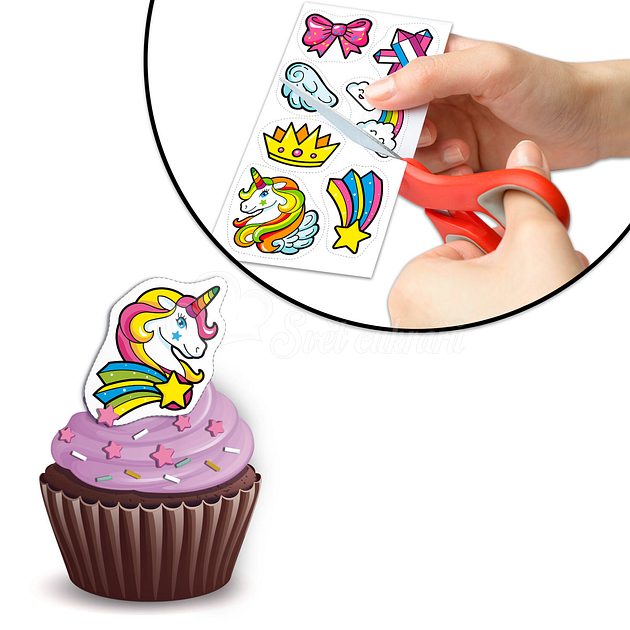 Dekorace z jedlého papíru na vystřihnutí na dort a cupcakes - Unicorn -  jednorožci - Dekora - Jedlý papír - Jedlá dekorace, Suroviny - Svět cukrářů