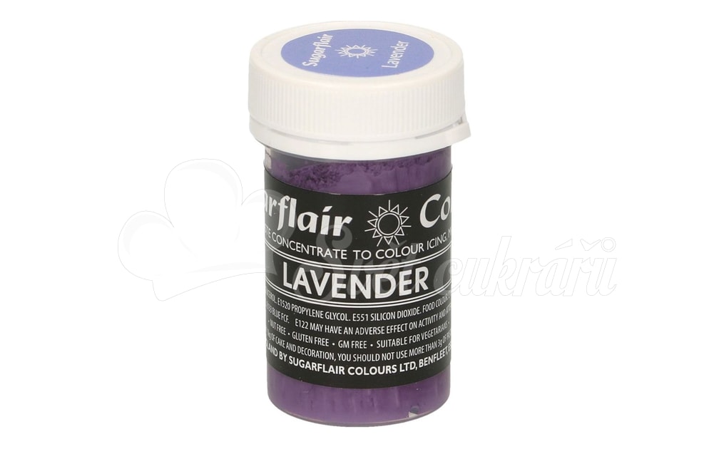 Fialová gelová barva pastelová Lavender 25 g (levandulová) - Sugarflair  Colours - Gelové (pastové) barvy - Gelové barvy, gelovky, Potravinářské  barvy a barviva, Suroviny - Svět cukrářů