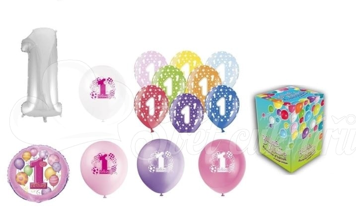 Svet cukrárov - Helium na plnění balonků + balónky na oslavu 1. narozenin  holčičky - 420 l - BALLONPUB - Hélium na balóny - Oslavy a party dekorácie
