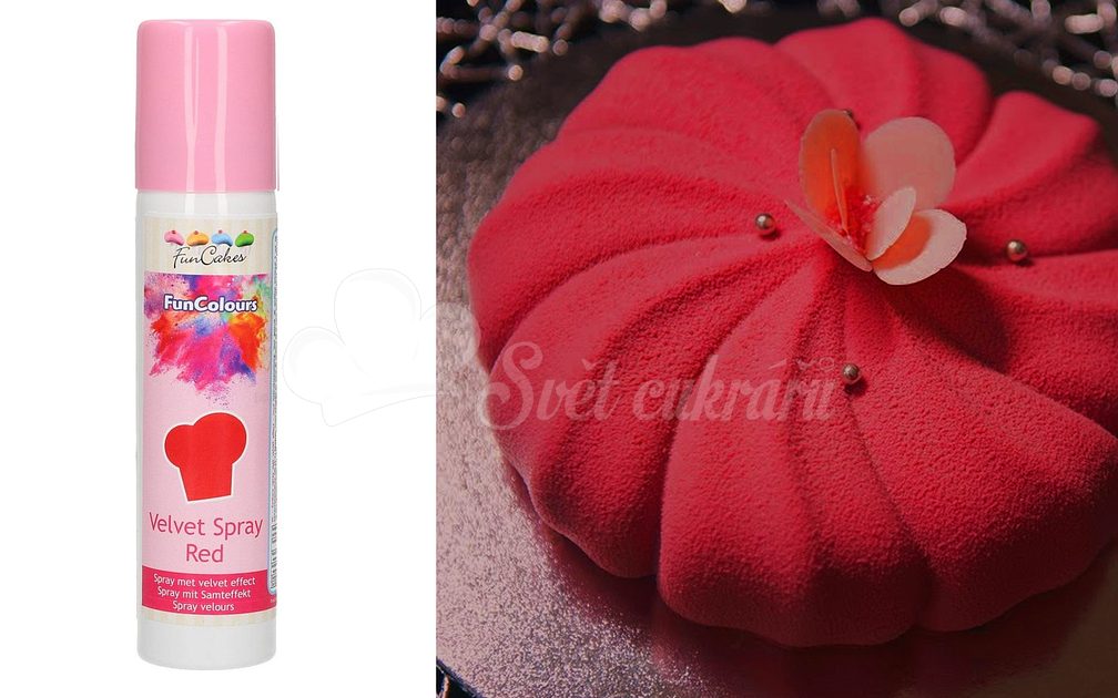World of Confectioners - FunCakes FunColours Velvet Spray - Red - 100ml -  FunCakes - Velvet effect - Food colors and pigments, Raw materials