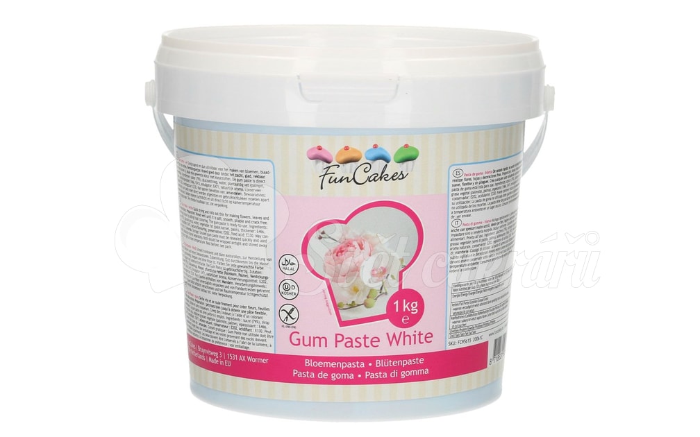 Gum pasta bílá - hotová hmota na modelování květin a jemných tvarů 1 kg -  FunCakes - Gum pasty - Potahovací a modelovací hmoty (fondant), Suroviny -  Svět cukrářů