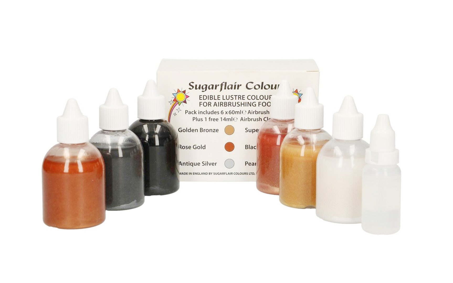 BUY BAKING AND CAKE DECORATIONS ONLINE. SUGARFLAIR EDIBLE WHITE GLITTER  PAINT 20G