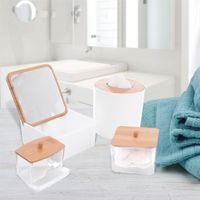 WHITNEY COTTON PAD CONTAINER IN PLASTIC/BAMBOO