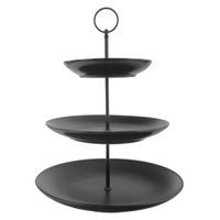 SERVÍROVACÍ STOJAN NA CUKROVÍ A DOBROTY - 3 PATRA - BLACK
