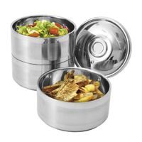 THERMAL FOOD CARRIER STAINLESS STEEL 3 TIERS, 16 CM