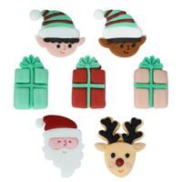 EDIBLE CHRISTMAS SUGAR DECORATIONS - SANTA IS COMING TO TOWN (SET OF 12)