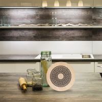 MANDALA WOODEN POT MAT - 20 CM DIAMETER