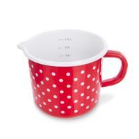 ENAMEL MUG DOT 12 CM WITH SPOUT