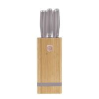 BAMBOO KNIFE SET WITH STAND 6 PCS TAUPE COLLECTION