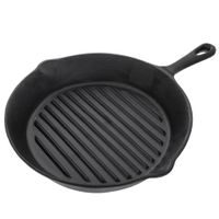 CAST IRON GRILL PAN FOR STEAKS WITH RIBBED BOTTOM - 24 CM