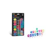 SET OF 14 NEON AND METALLIC ACRYLIC CRAYONS METAL & FLUO + BRUSH AS A GIFT