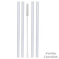 SKLENENÉ BRČKO ORION 4 KS 20 CM + ČISTIACI KARTÁČIK