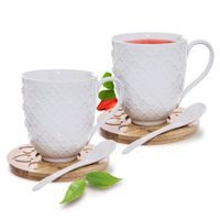 HRNEK PORC.+PODŠÁLEK+LŽIČKA BAMBU 0,37 L 2 KS