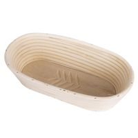 OVAL RATTAN BREAD BASKET 32X15X9 CM LEAVES