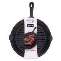 CAST IRON GRILL PAN FOR STEAKS WITH RIBBED BOTTOM - 24 CM