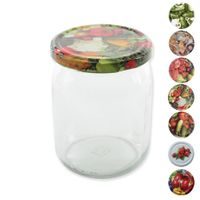 ZAVÁRACÍ POHÁR S OZDOBNÝM VIEČKOM - SADA 8 KUSOV - 0,5 L