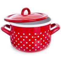 TEČKA ZOMÁNCOZOTT LÁBAS 16 CM FEDŐVEL