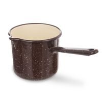 HRNČEK SMALTOVANÝ HNEDÝ 12 CM RUKOVÄŤ