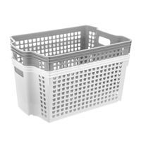 STACKABLE PLASTIC BASKET 28X19.5X14.5 CM