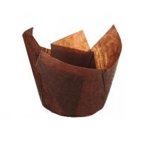 MUFFIN WRAP TULIP BROWN PAPER 10 PC.