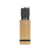 BAMBOO KNIFE SET WITH STAND 6 PCS ANTHRACITE COLLECTION