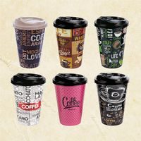 PLASTIC COFFEE CUP WITH LID 0.45 L