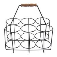 STOJAN NA PIVNÉ LÁHVE A PŮLLITRY Z KOVU A DREVA, 6 POZÍCIÍ