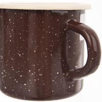 BROWN ENAMEL MUG 8 CM