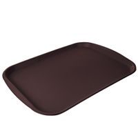 BROWN PLASTIC RECTANGULAR TRAY 44X31.5 CM