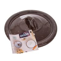 BROWN ENAMEL LID 16 CM TM3