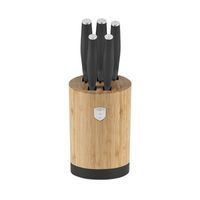 BAMBOO KNIFE SET WITH STAND 6 PCS ANTHRACITE COLLECTION
