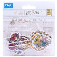 HARRY POTTER CAKE AND CUPCAKE TOPPERS - HOGWARTS CRESTS, 6 PCS