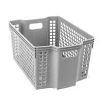 STACKABLE PLASTIC BASKET 28X19.5X14.5 CM