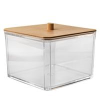 WHITNEY COTTON PAD CONTAINER IN PLASTIC/BAMBOO