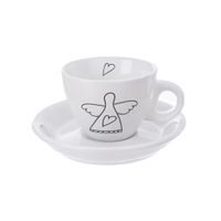 HRNČEK KERAMICKÝ + TANIERIK ANGEL 0,09 L 2 KS