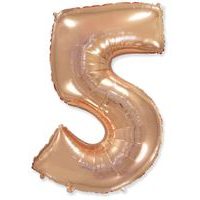 BALLOON FOIL NUMERALS ROSE GOLD - ROSE GOLD 115 CM - 2 OR 5