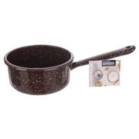 ENAMELED SAUCEPAN BROWN 0.9 L