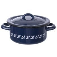 ENAMELED LID MODROTISK 18 CM