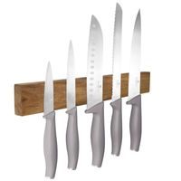 KNIFE SET WITH MAGNETIC HOLDER MADE OF ACACIA WOOD 6 PCS TAUPE COLLECTION