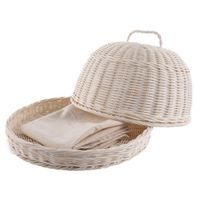 KENYÉRTARTÓ  RATTAN KÖR + RONGYAL