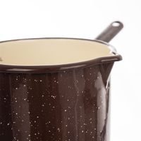 HRNČEK SMALTOVANÝ HNEDÝ 12 CM RUKOVÄŤ