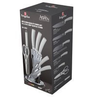 SADA NOŽŮ S NEPŘILNAVÝM POVRCHEM A OTOČNÝM STOJANEM 8 KS ASPEN COLLECTION