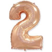 BALLOON FOIL NUMERALS ROSE GOLD - ROSE GOLD 115 CM - 2 OR 5