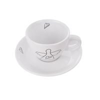 HRNČEK KERAMICKÝ + TANIERIK ANGEL 0,09 L 2 KS