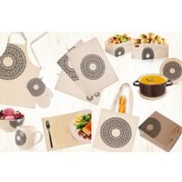 MANDALA WOODEN POT MAT - 20 CM DIAMETER