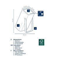 KELA KNIFE BLOCK KIRIL BLACK 24.0X11.0X21.0CM KL-11284